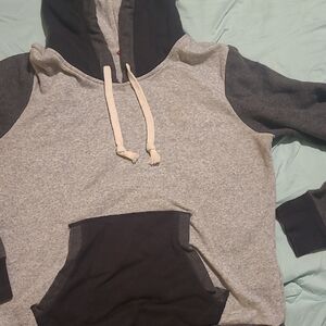 Divided Charcoal and Light Gray Hoodie
